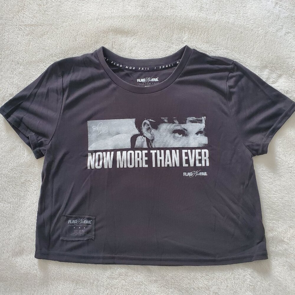 Flag Nor Fail Now More Than Ever Cropped Tee Black Small